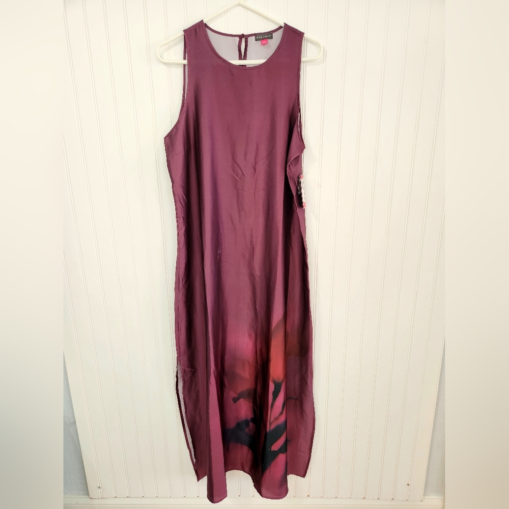 Vince Camuto | NWT Wonderwall Satin Maxi Dress Sweet Plum Large - Picture 3 of 13